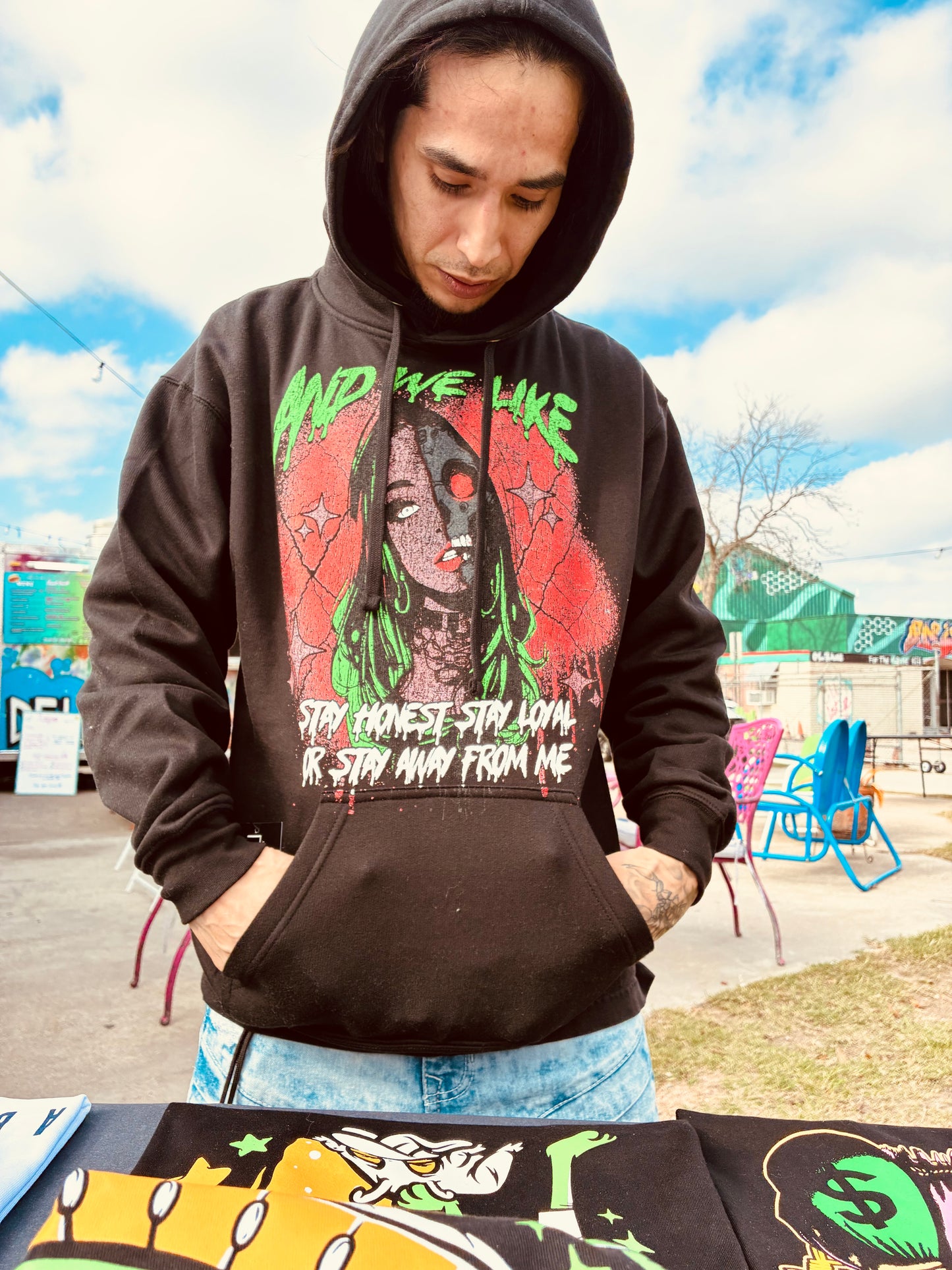 Slime Girl Graphic Hoodie (Black)