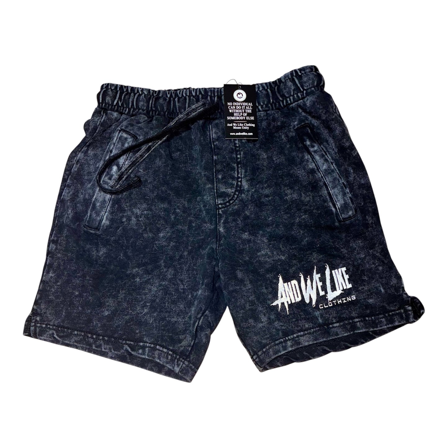 AWL ACID WASH SHORTS (BLACK)