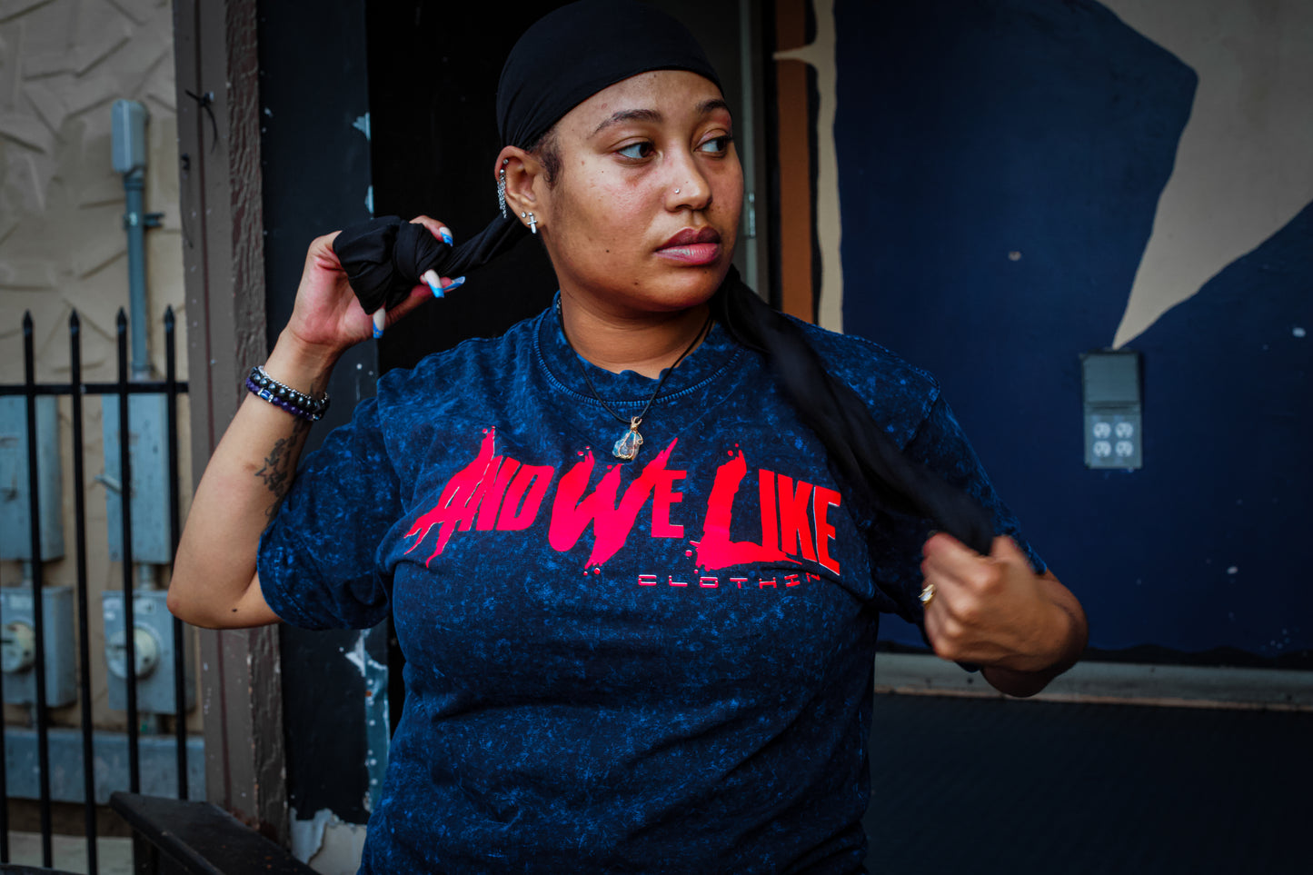AWL x AB4TP MARBLE BLUE ACID WASH T-SHIRT