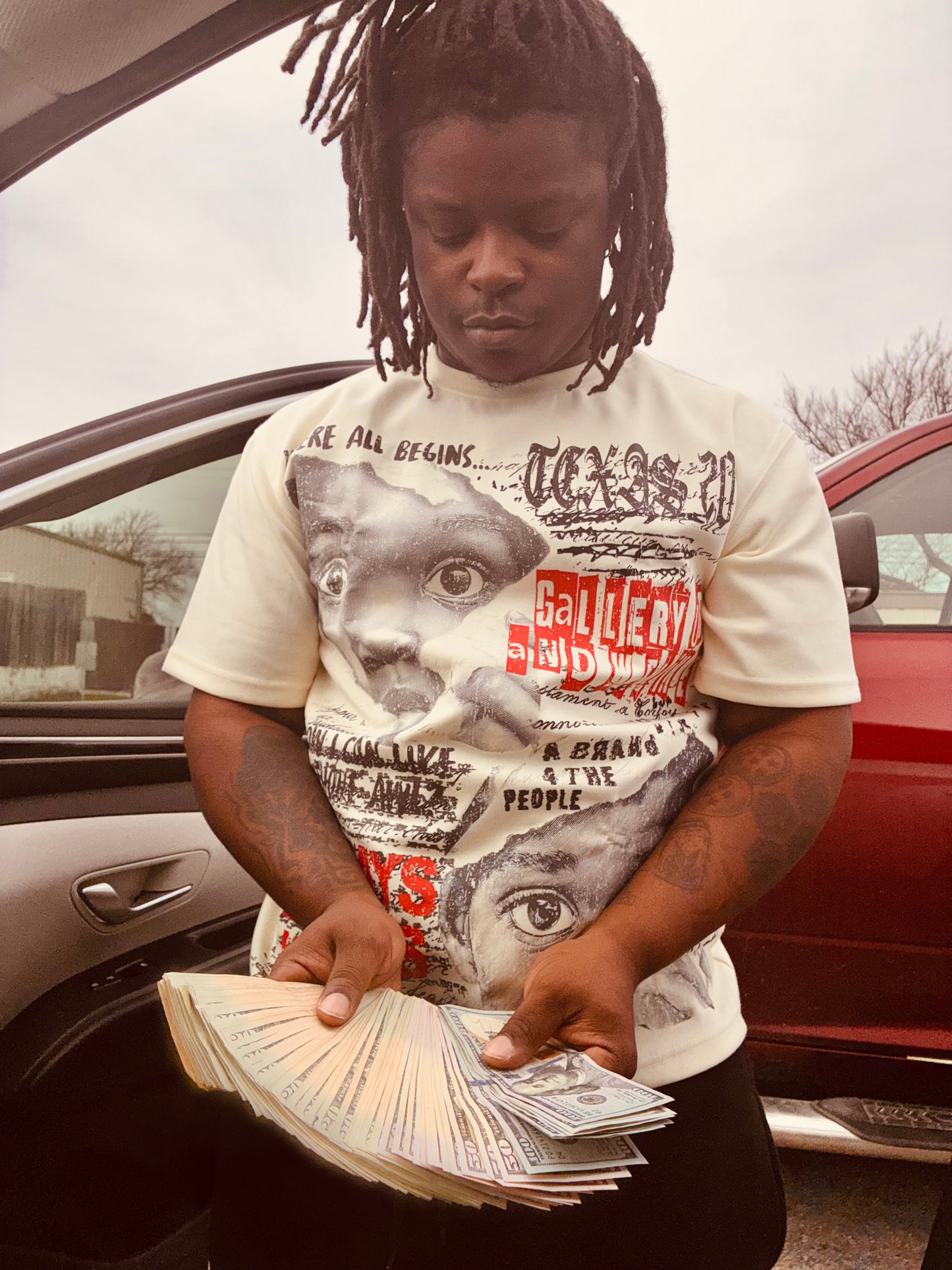 AWL X WHERE IT BEGINS OFF-WHITE HEAVYWEIGHT T-SHIRT