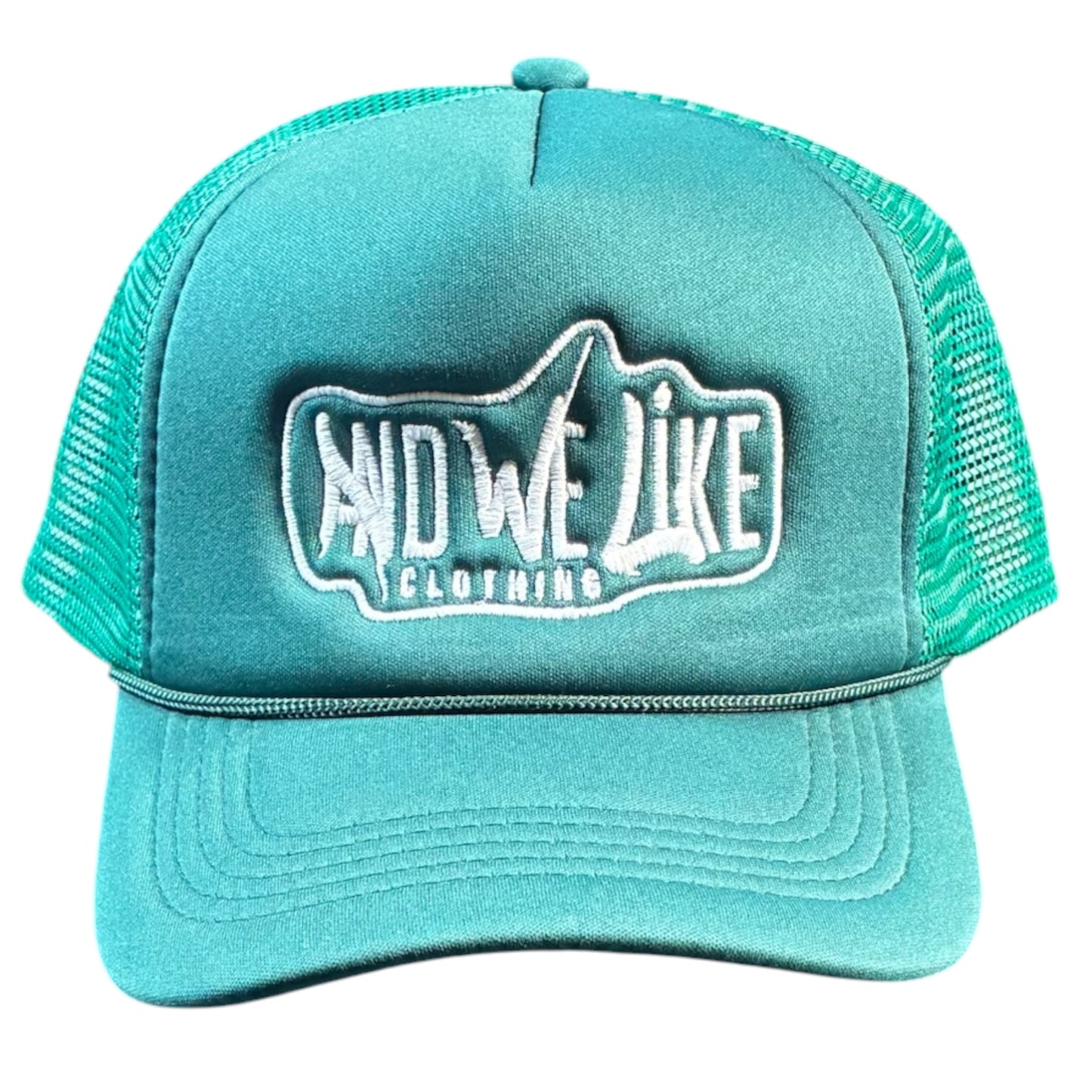 AWL x AB4TP SNAPBACK TRUCKER HAT FOREST GREEN/ WHITE