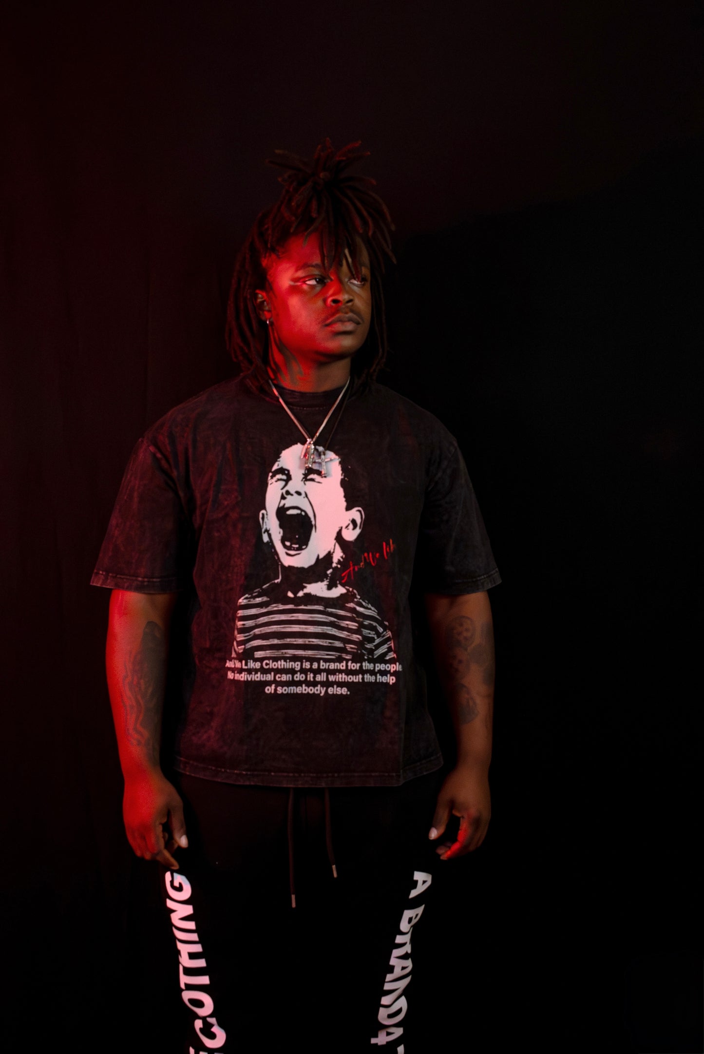 Yelling Boy x A Brand 4 The People Graphic Acid Wash Heavyweight T-Shirt