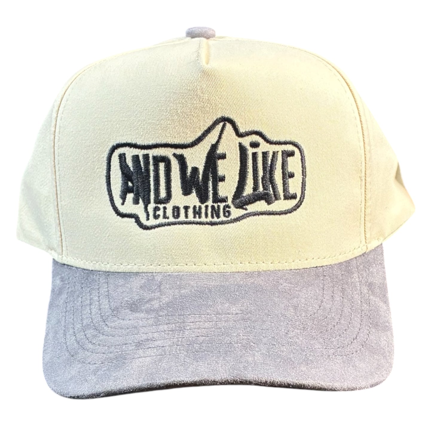 AWL SUEDE SNAPBACK HAT OFF WHITE/ GREY & BLK