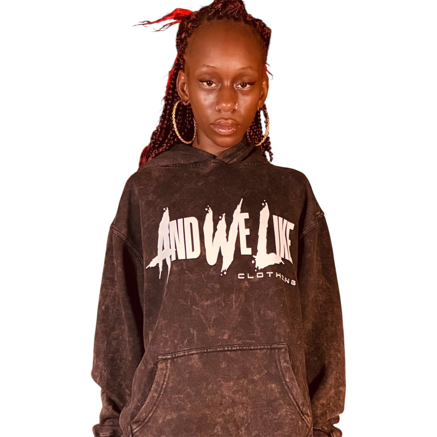 AWL x AB4TP BLACK ACID WASH HOODIE