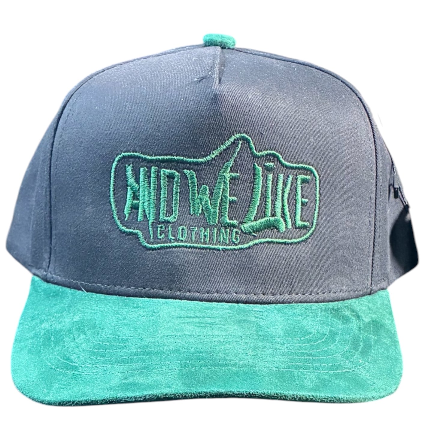 AWL SUEDE SNAPBACK HAT BLK/FOREST GREEN