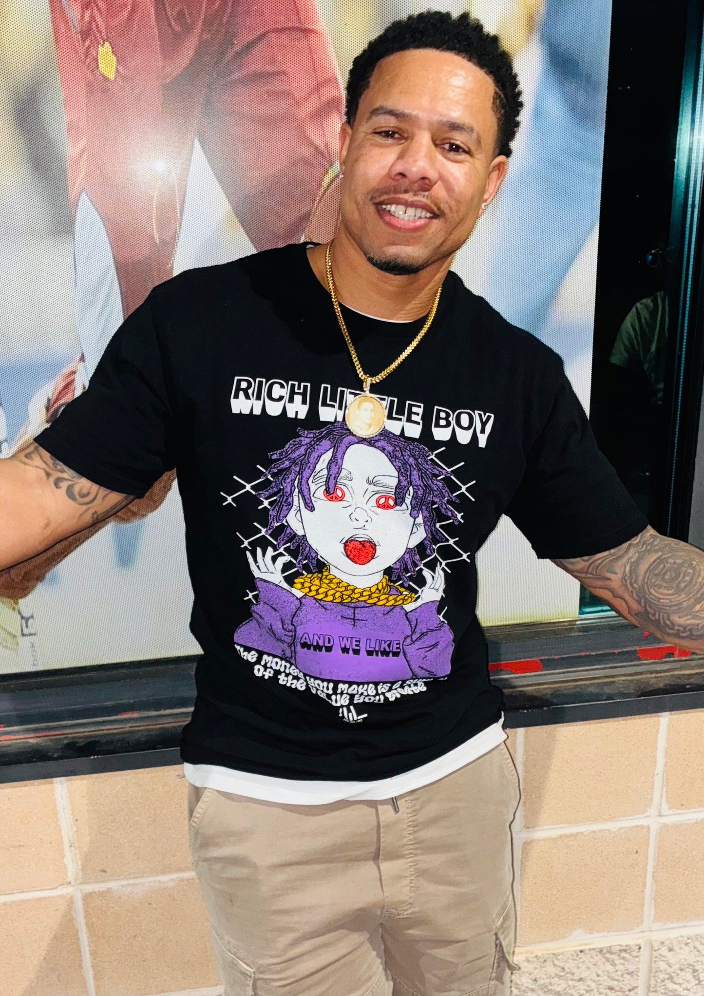 Rich Little Boy Graphic T-Shirt (black)