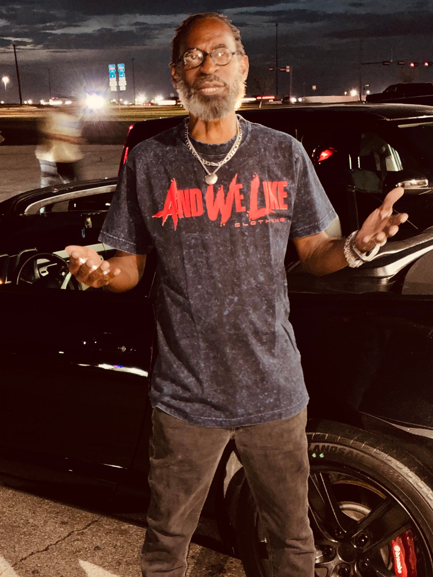 AWL x AB4TP MARBLE BLUE ACID WASH T-SHIRT