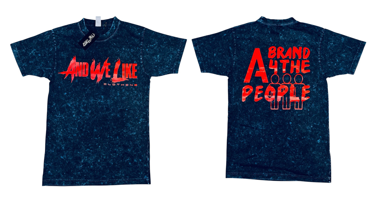 AWL x AB4TP MARBLE BLUE ACID WASH T-SHIRT