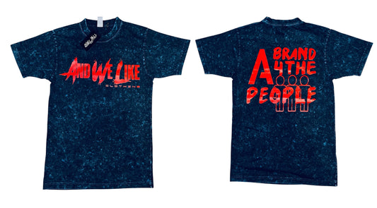 And We Like x AB4TP MARBLE BLUE ACID WASH T-SHIRT