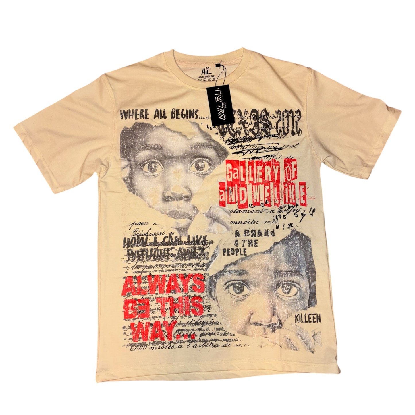AWL X WHERE IT BEGINS OFF-WHITE HEAVYWEIGHT T-SHIRT