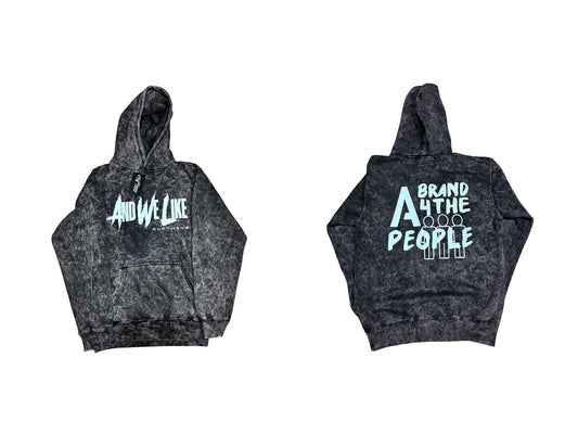 AWL x AB4TP BLACK ACID WASH HOODIE
