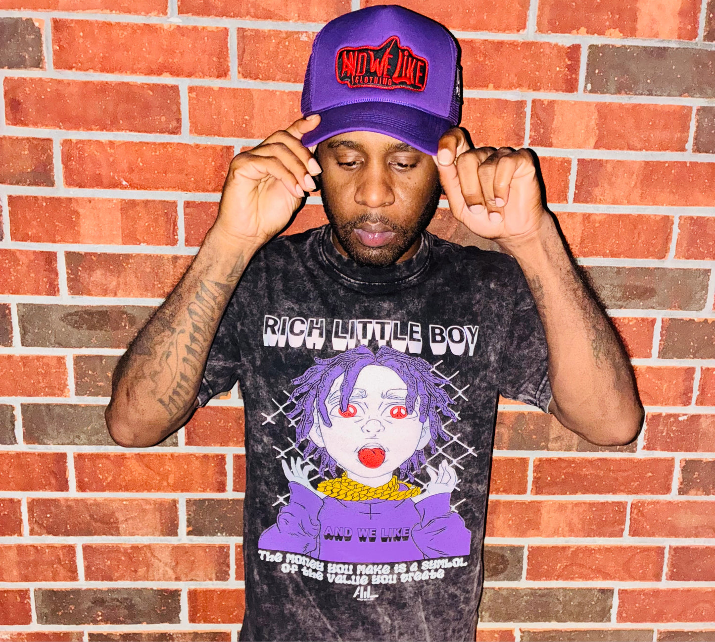 Rich Little Boy Heavy Weight Acid Wash T-Shirt